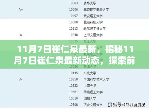 揭秘崔仁泉最新动态，前沿科技领域的领先步伐探索（11月7日更新）