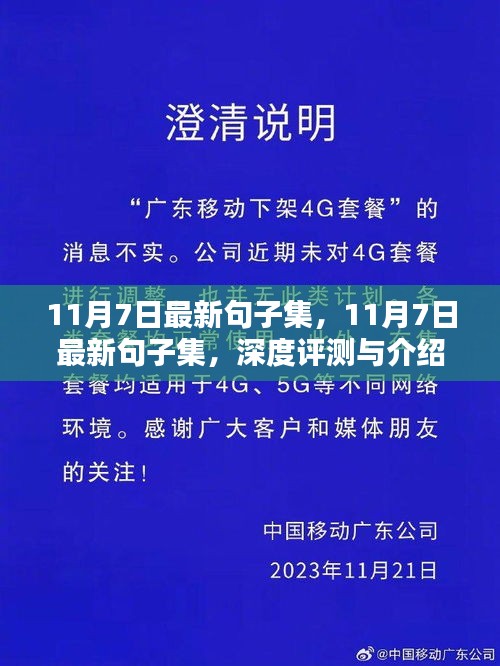 最新句子集深度评测与介绍，11月7日精选句子集呈现