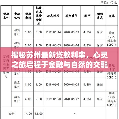 揭秘苏州最新贷款利率，心灵之旅启程于金融与自然的交融