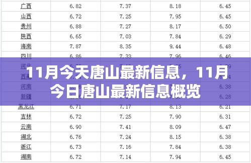 唐山最新信息概览，11月今日更新