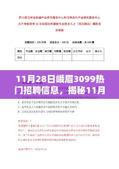 揭秘峨眉3099热门招聘背后的科技新星，全新高科技产品体验报告发布