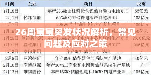 26周宝宝突发状况解析，常见问题及应对之策