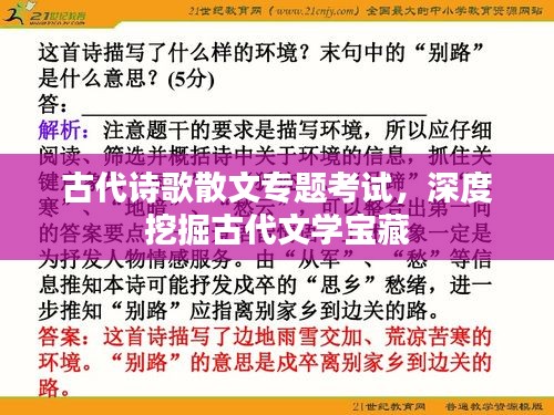 古代诗歌散文专题考试，深度挖掘古代文学宝藏