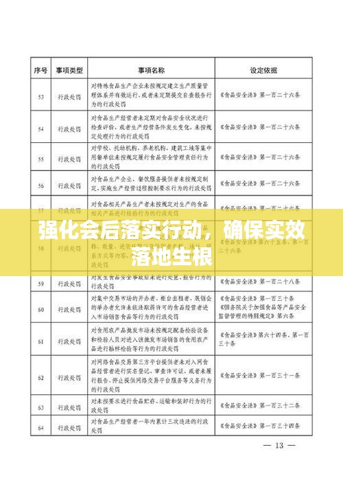 强化会后落实行动，确保实效落地生根